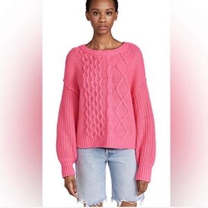 Cozy Pink Cable Knit Sweater